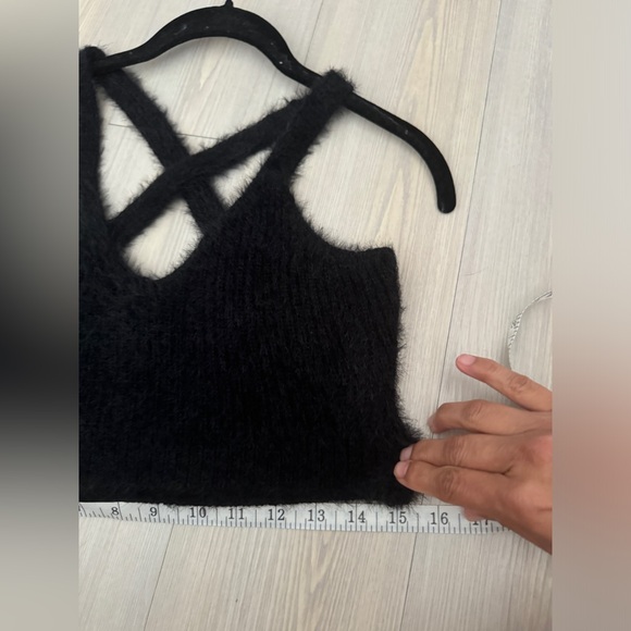 Alamour the Label Black Cami Top Zendaya Fuzzy Furry XXS - Picture 10 of 10